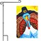 G128 Combo Pack: Garden Flag Stand Black 36x16 Inch & Garden Flag Pilgrim Turkey Yellow 12x18 Inch
